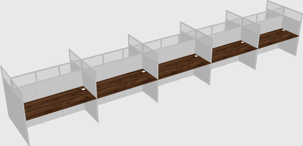 Shared rectangular cubicle
