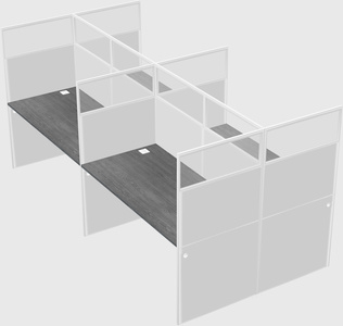 Shared rectangular cubicle