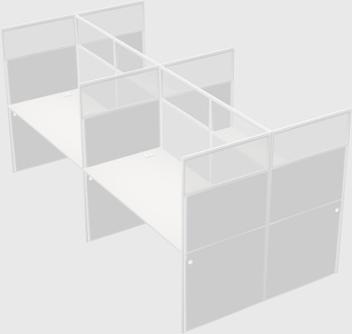 Shared rectangular cubicle