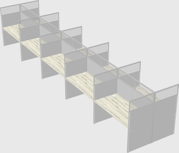 Shared rectangular cubicle