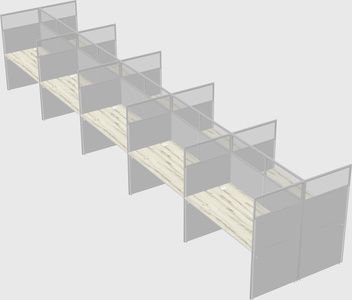 Shared rectangular cubicle