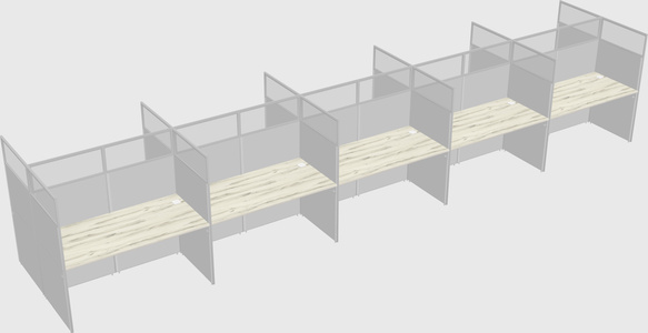 Shared rectangular cubicle