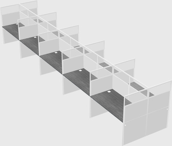 Shared rectangular cubicle