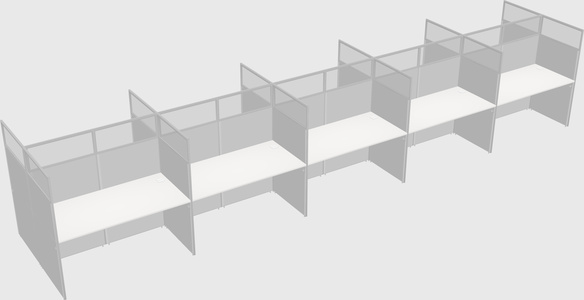 Shared rectangular cubicle