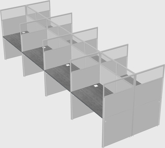 Shared rectangular cubicle