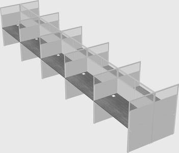 Shared rectangular cubicle