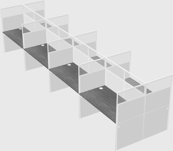 Shared rectangular cubicle