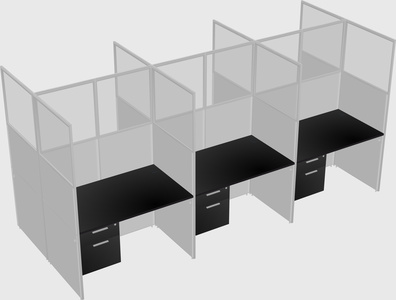 Shared rectangular cubicle