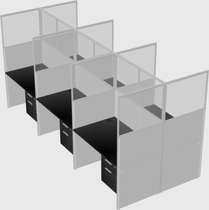 Shared rectangular cubicle