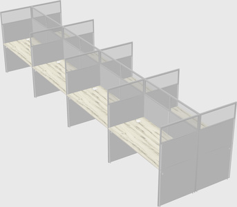 Shared rectangular cubicle