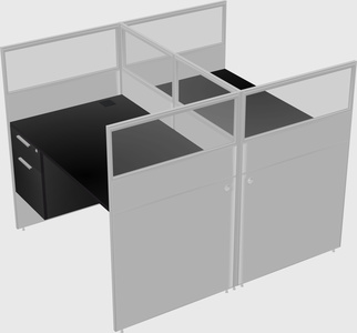 Shared rectangular cubicle