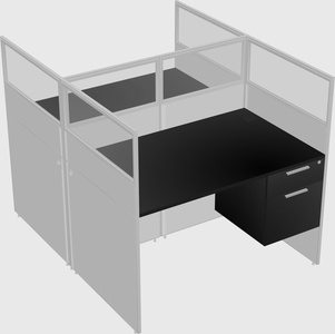 Shared rectangular cubicle