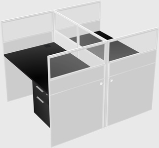 Shared rectangular cubicle