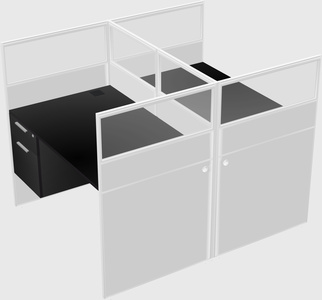 Shared rectangular cubicle