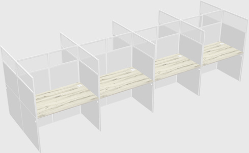 Shared rectangular cubicle
