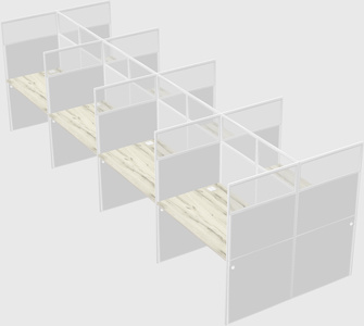 Shared rectangular cubicle