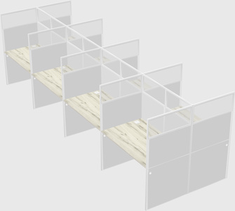 Shared rectangular cubicle