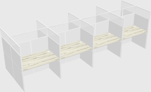 Shared rectangular cubicle