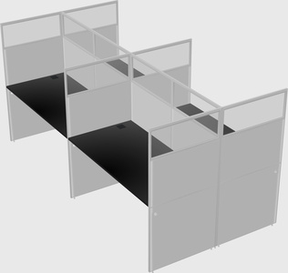Shared rectangular cubicle