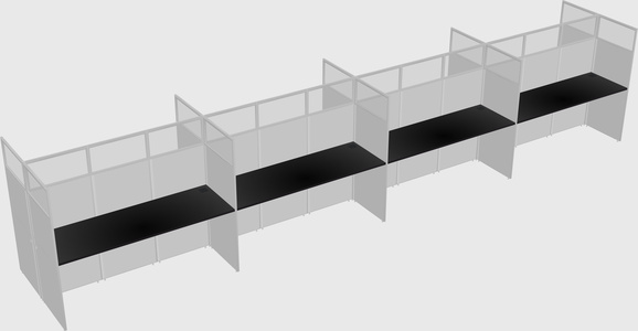 Shared rectangular cubicle