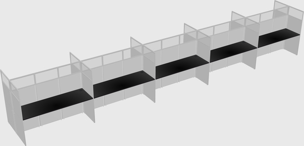 Shared rectangular cubicle