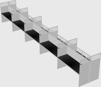 Shared rectangular cubicle