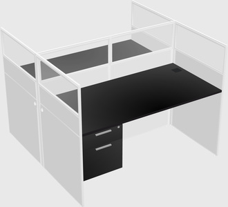 Shared rectangular cubicle