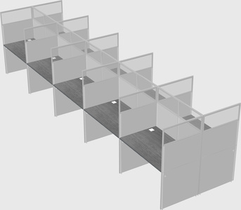 Shared rectangular cubicle