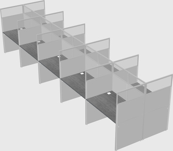 Shared rectangular cubicle