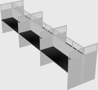 Shared rectangular cubicle