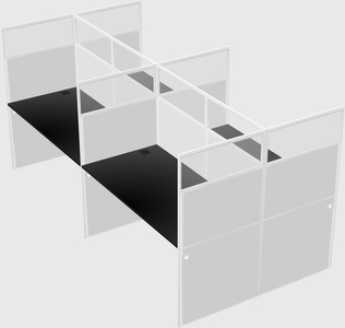 Shared rectangular cubicle