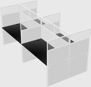 Shared rectangular cubicle
