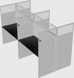 Shared rectangular cubicle