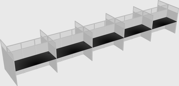 Shared rectangular cubicle