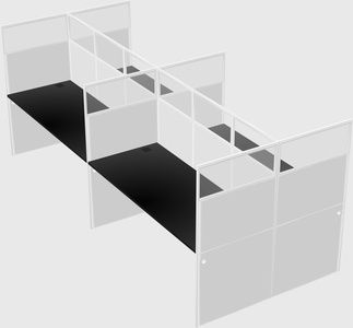 Shared rectangular cubicle