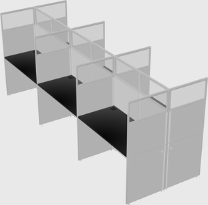 Shared rectangular cubicle