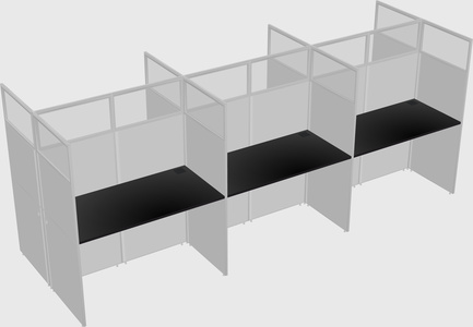 Shared rectangular cubicle
