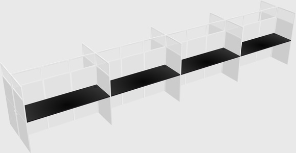 Shared rectangular cubicle