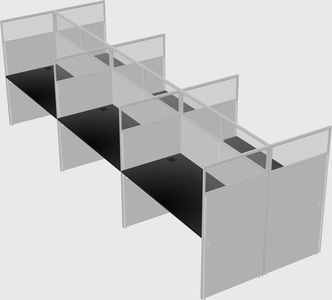 Shared rectangular cubicle