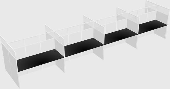 Shared rectangular cubicle