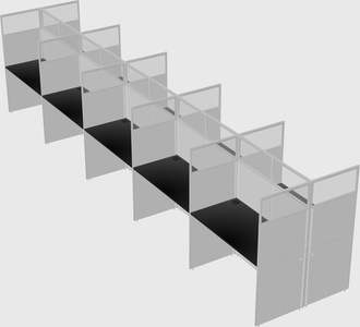 Shared rectangular cubicle