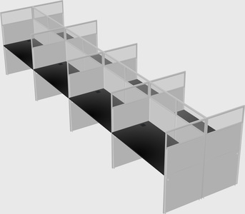 Shared rectangular cubicle