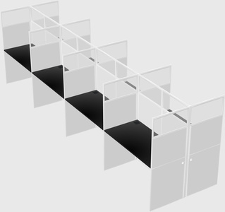 Shared rectangular cubicle