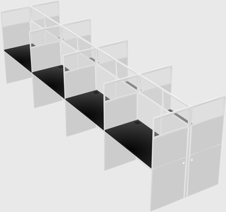 Shared rectangular cubicle