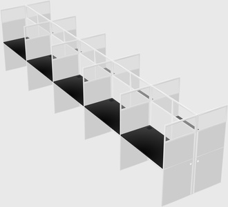 Shared rectangular cubicle