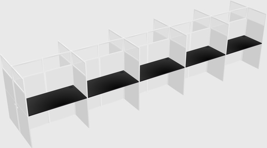 Shared rectangular cubicle