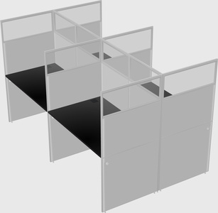 Shared rectangular cubicle