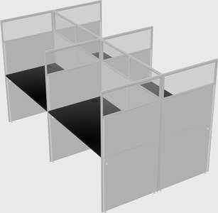 Shared rectangular cubicle