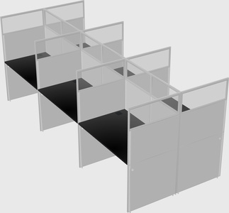 Shared rectangular cubicle
