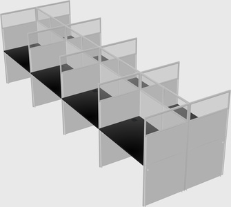 Shared rectangular cubicle